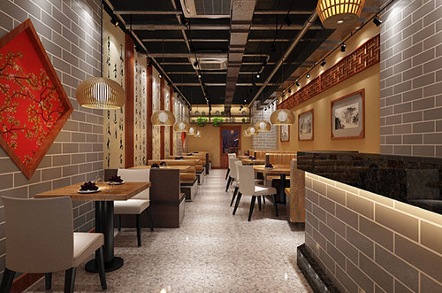 巴音郭楞传统中式餐厅餐馆装修设计效果图