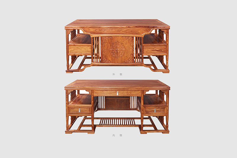 巴音郭楞中式家居装饰书房桌椅组合家具效果图